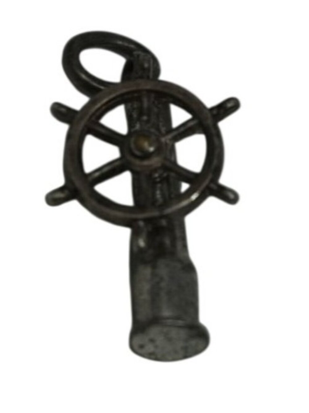Nautical-Themed Sterling Silver Ship Wheel Charm 3/4" VTG Wheel Turns #G-1
